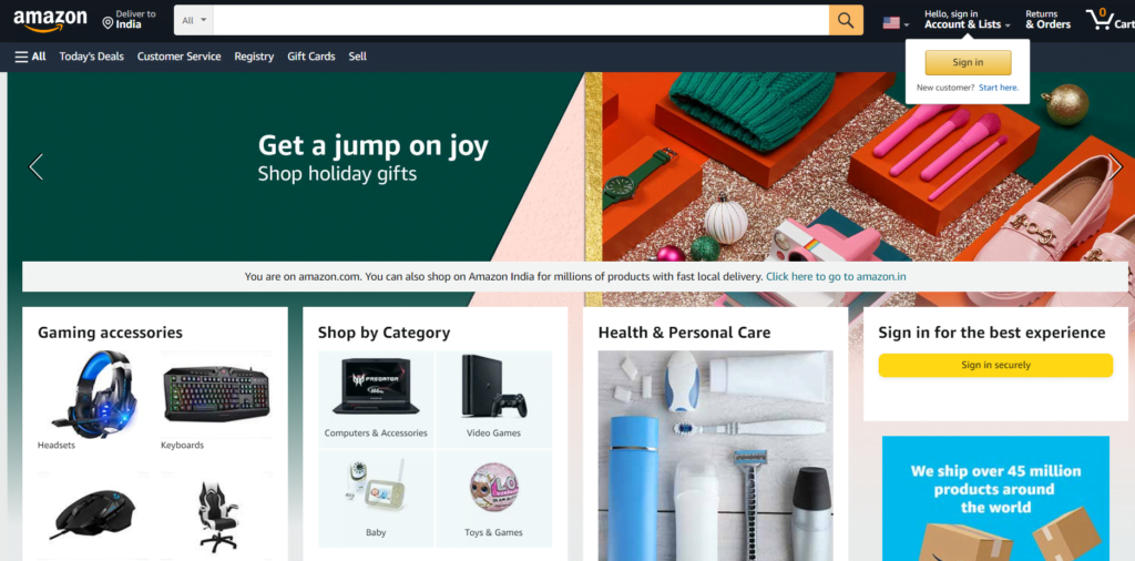  eCommerce website amazon