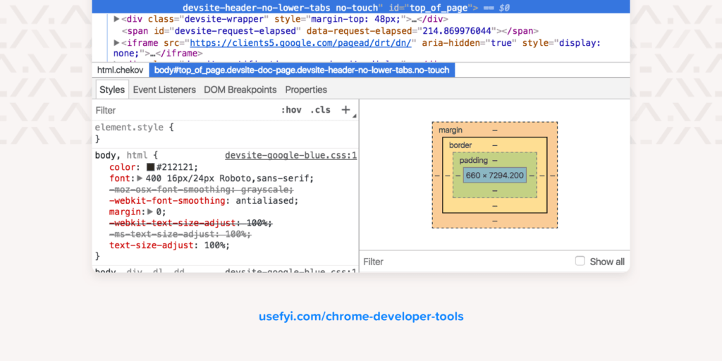 chrome dev tool